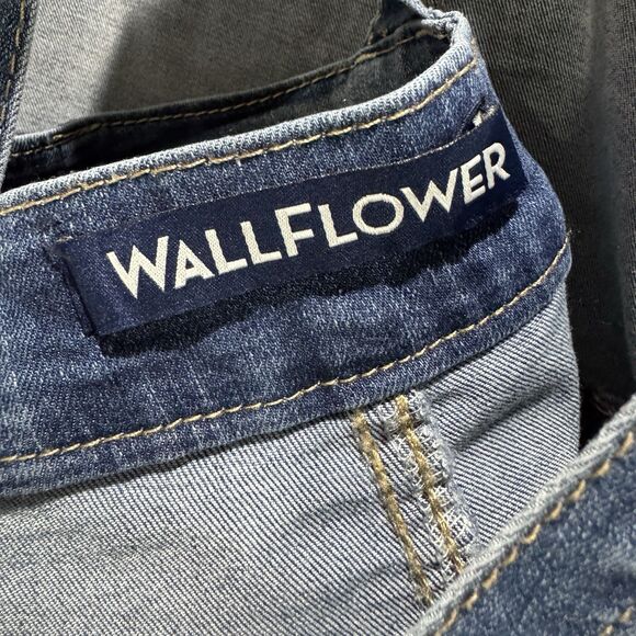 Wallflower Overalls Womens XL Blue Flare Stretch Modern Boho Festival Denim - Picture 10 of 16